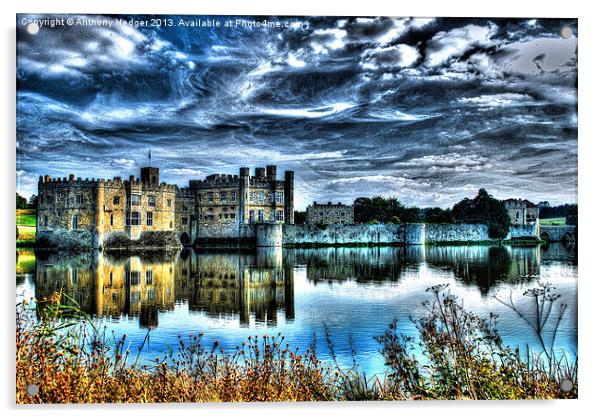 Leeds Castle. Acrylic by Anthony Hedger
