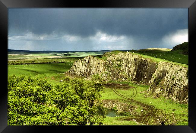 Approaching Storm Hadrians Wall Framed Print by Carole-Anne Fooks