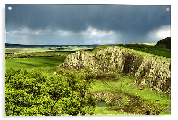 Approaching Storm Hadrians Wall Acrylic by Carole-Anne Fooks