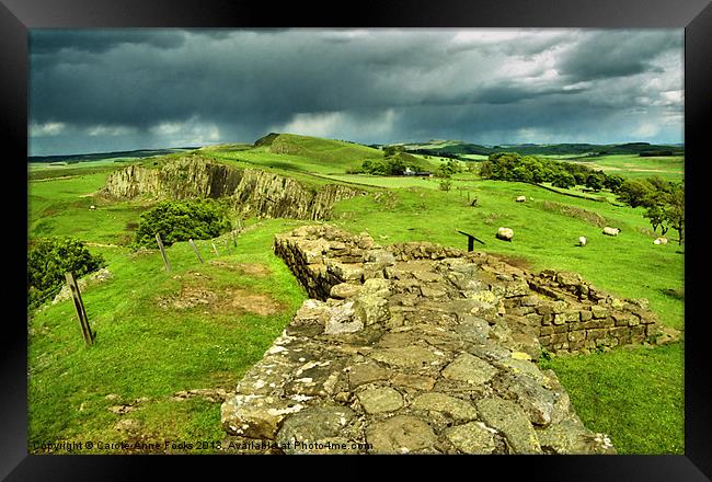 Approaching storm Hadrians Wall Framed Print by Carole-Anne Fooks