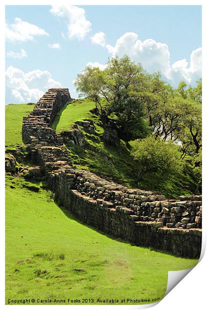 Hadrians Wall Marching Across The Landscape Print by Carole-Anne Fooks