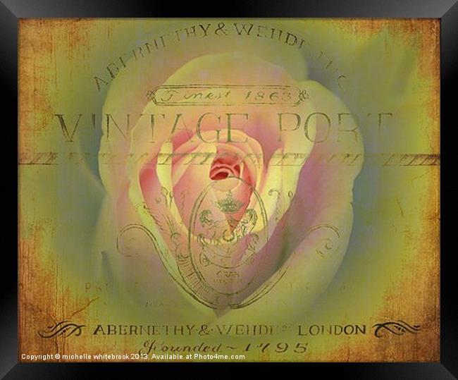 Vintage Rose 2 Framed Print by michelle whitebrook