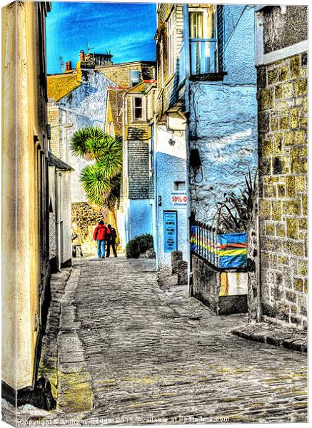 A back street in St. Ives Canvas Print by Anthony Hedger