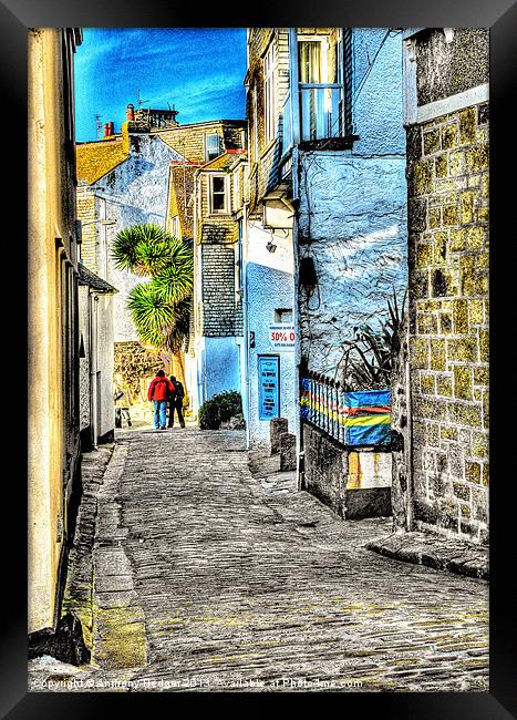A back street in St. Ives Framed Print by Anthony Hedger