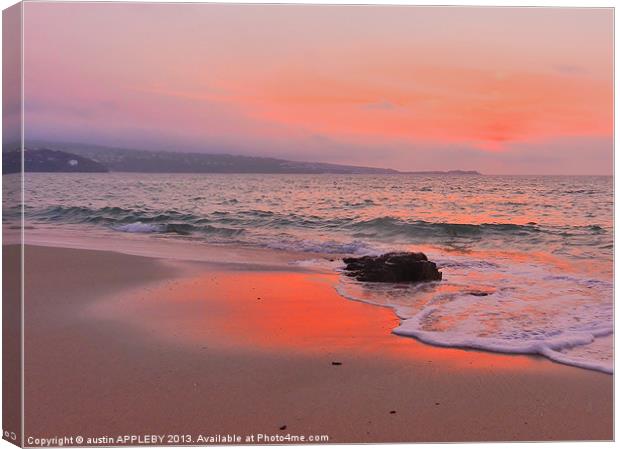 TOWANS BEACH HAYLE AFTER SUNSET Canvas Print by austin APPLEBY