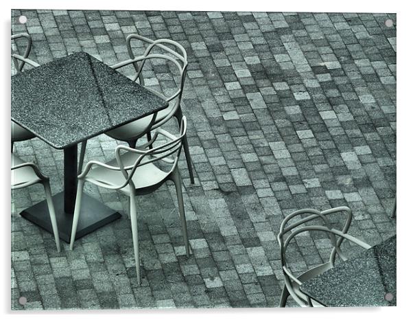 empty tables Acrylic by Heather Newton