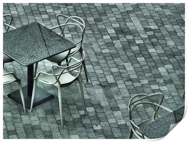 empty tables Print by Heather Newton