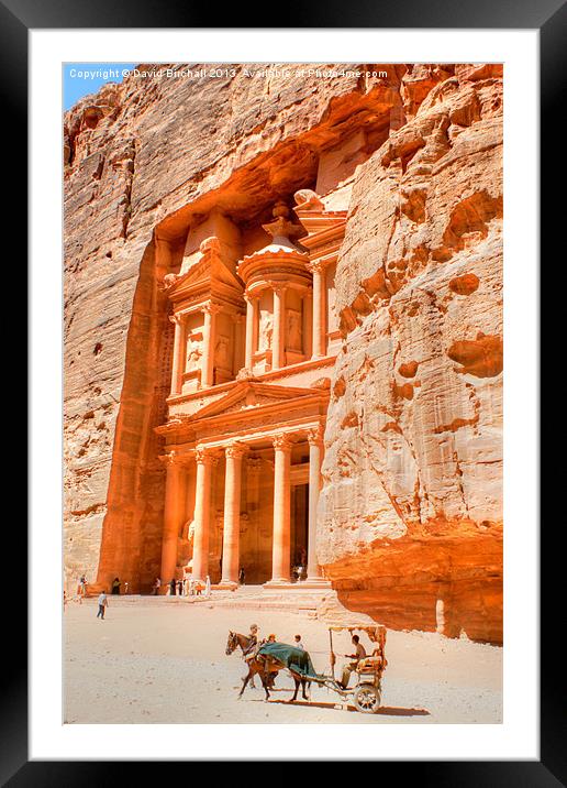 The Treasury at Petra, Jordan. Framed Mounted Print by David Birchall