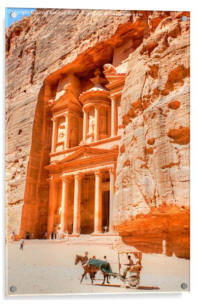The Treasury at Petra, Jordan. Acrylic by David Birchall