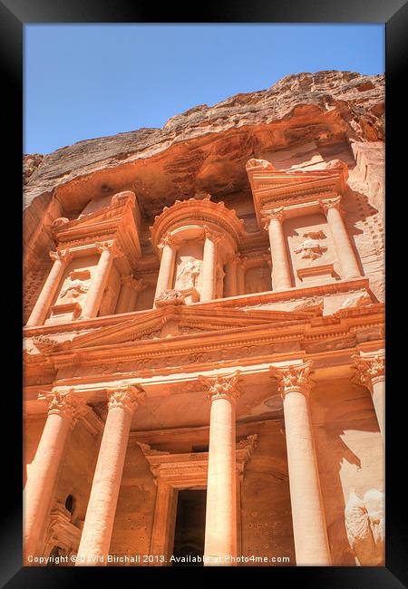 The Treasury at Petra Framed Print by David Birchall