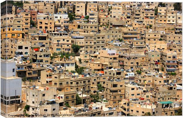 Residential Area in Amman, Jordan Canvas Print by David Birchall