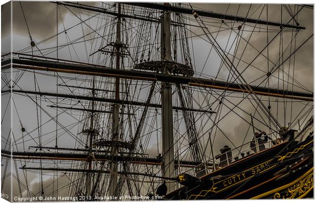 The Marvelous Ropes of Cutty Sark Canvas Print by John Hastings