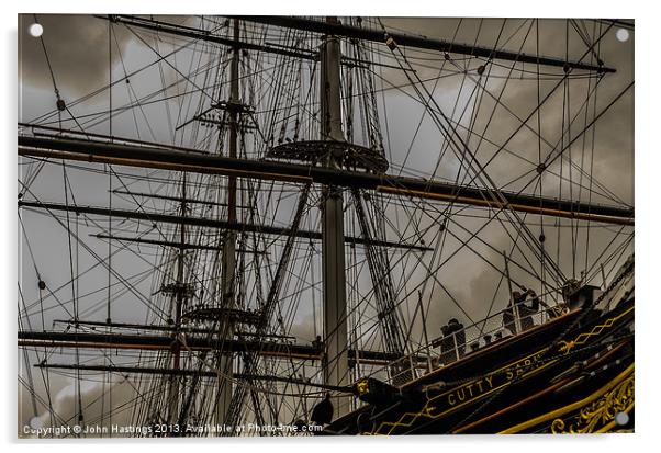 The Marvelous Ropes of Cutty Sark Acrylic by John Hastings