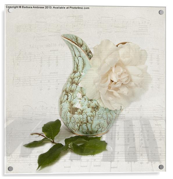 Rose music Acrylic by Barbara Ambrose