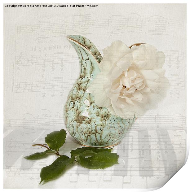 Rose music Print by Barbara Ambrose