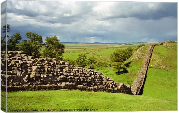 Hadrians Wall Marching Across The Landscape Canvas Print by Carole-Anne Fooks