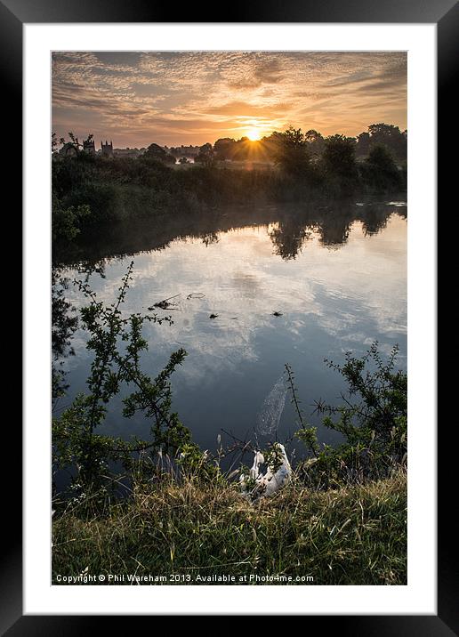 Sunrise over the riverbank Framed Mounted Print by Phil Wareham