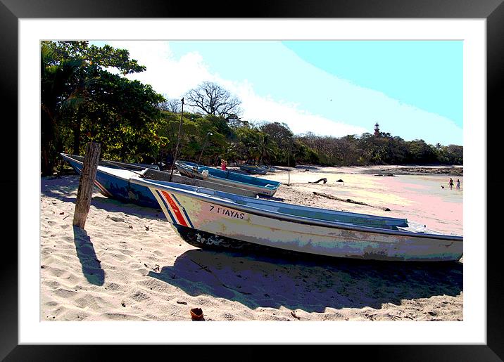 Boats on Beach at Rest Framed Mounted Print by james balzano, jr.