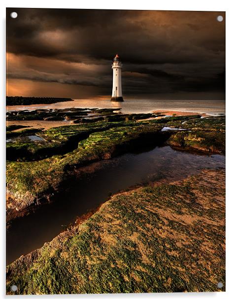 New Brighton lighthouse Acrylic by Robert Fielding
