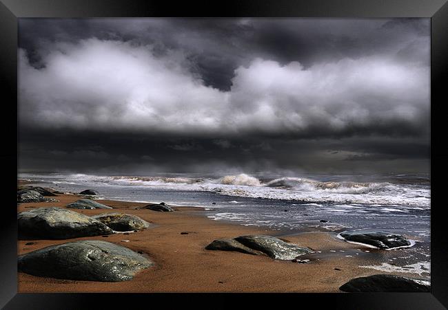 Storm over the coast Framed Print by Robert Fielding