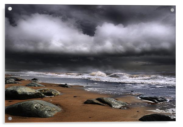 Storm over the coast Acrylic by Robert Fielding