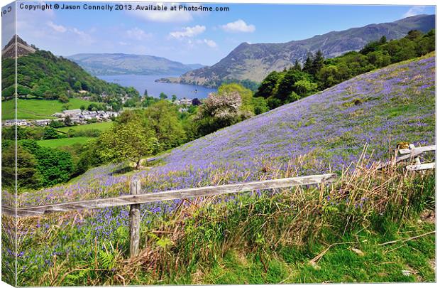 Bluebells Above Ullswater Canvas Print by Jason Connolly