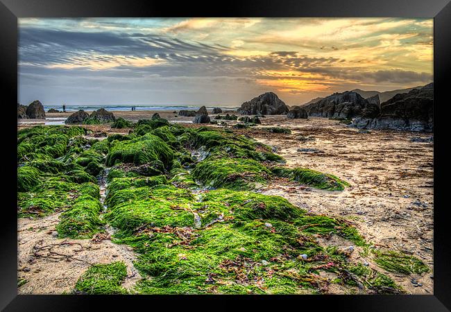 Barricane Beach sunset Framed Print by Dave Wilkinson North Devon Ph
