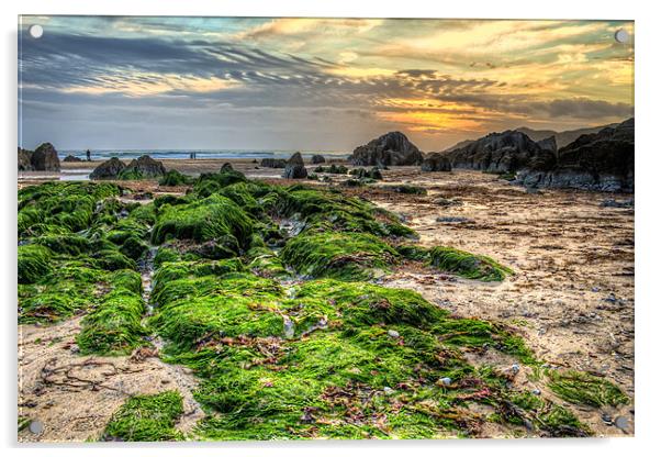 Barricane Beach sunset Acrylic by Dave Wilkinson North Devon Ph
