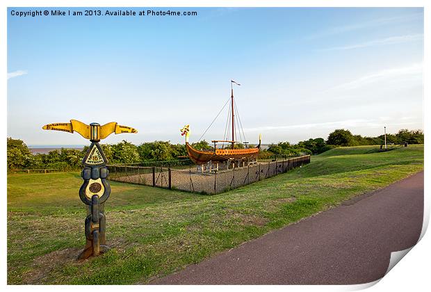 Viking ship in Ramsgate Print by Thanet Photos