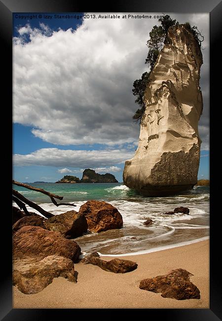 Cathedral Cove Beach, New Zealand Framed Print by Izzy Standbridge