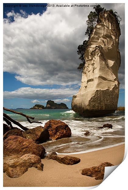 Cathedral Cove Beach, New Zealand Print by Izzy Standbridge