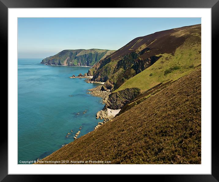 North Devon coast from Blackstone point Framed Mounted Print by Pete Hemington