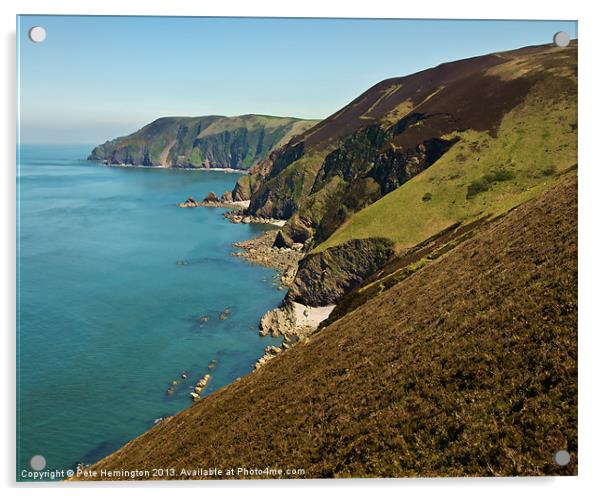 North Devon coast from Blackstone point Acrylic by Pete Hemington