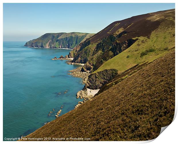 North Devon coast from Blackstone point Print by Pete Hemington