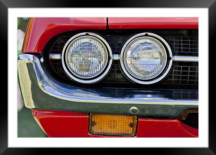 Car Headlamps Framed Mounted Print by Philip Pound
