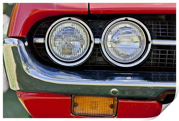 Car Headlamps Print by Philip Pound