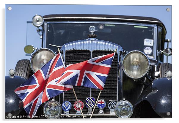 British Veteran Car Acrylic by Philip Pound