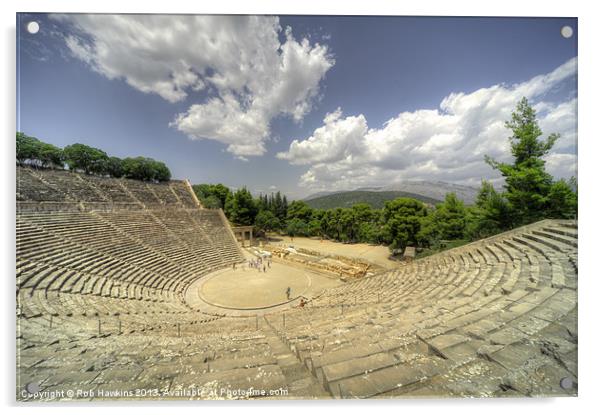 Epidavros Amphitheatre Acrylic by Rob Hawkins