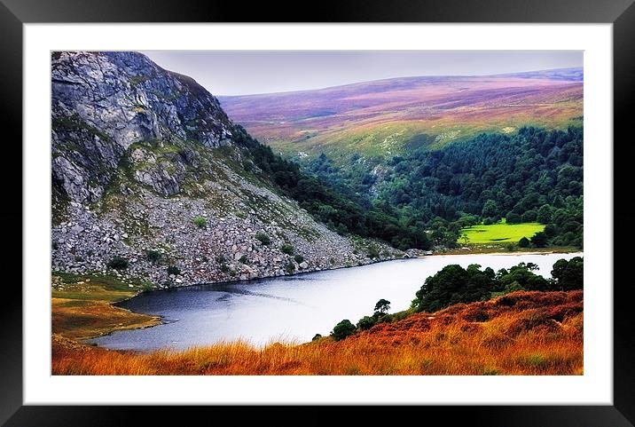 Mountainy Sapphire. Lough Tay. Ireland Framed Mounted Print by Jenny Rainbow