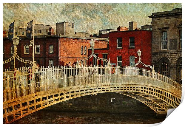 Irish Venice. Streets of Dublin. Painting Collecti Print by Jenny Rainbow