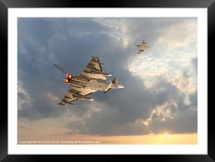 RAF Typhoon - Evensong Framed Mounted Print by Pat Speirs