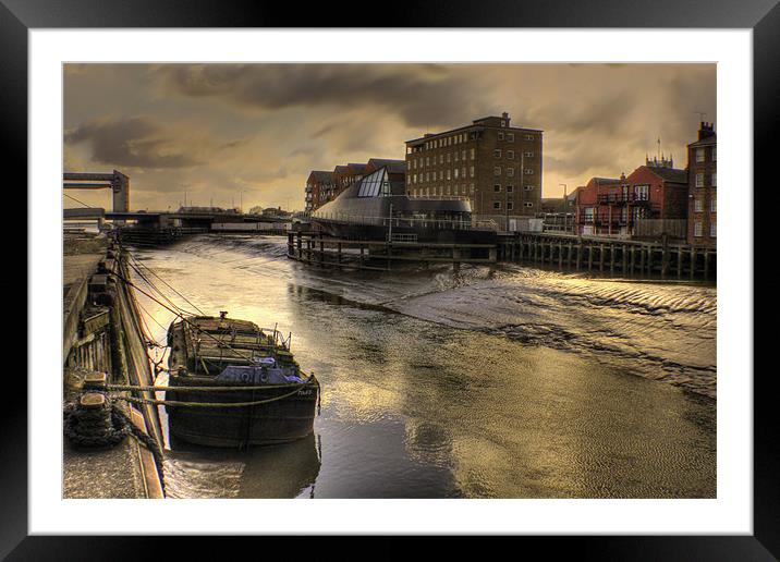 River Hull Dusk  2013 Framed Mounted Print by Martin Parkinson