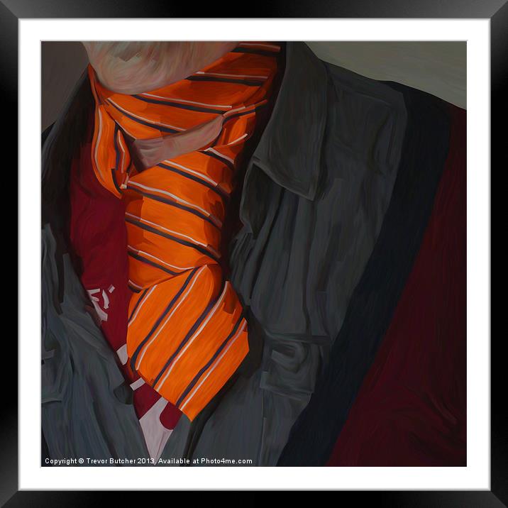 Orange Tie Framed Mounted Print by Trevor Butcher