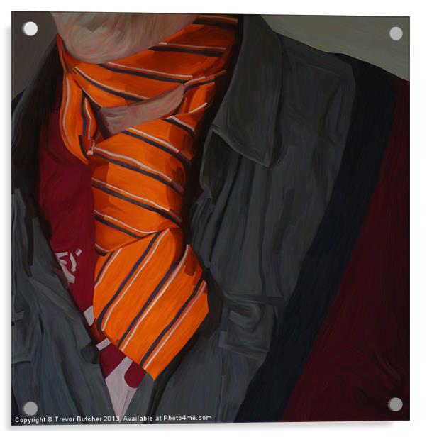 Orange Tie Acrylic by Trevor Butcher