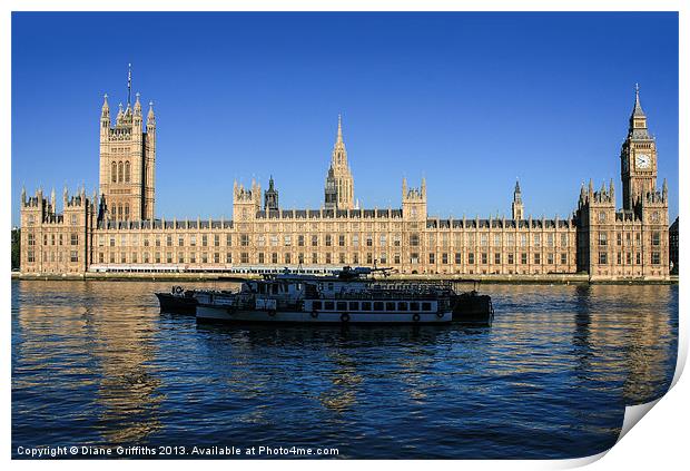 The Houses of Parliament Print by Diane Griffiths