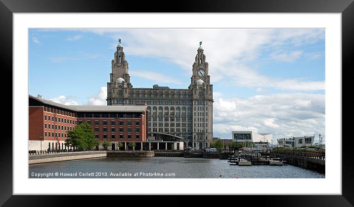 Liver Building Panorama Framed Mounted Print by Howard Corlett