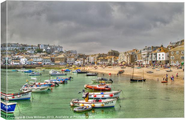 St Ives Harbour Canvas Print by Chris Willman