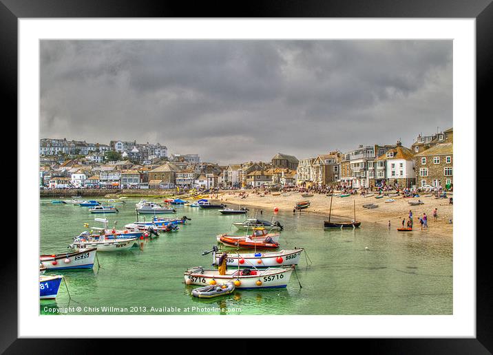 St Ives Harbour Framed Mounted Print by Chris Willman