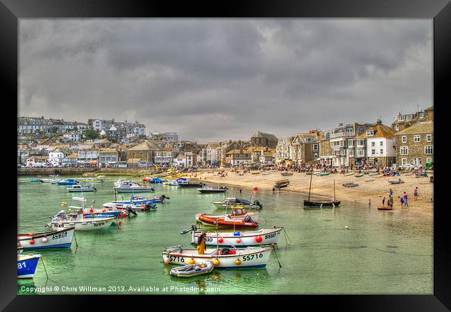 St Ives Harbour Framed Print by Chris Willman