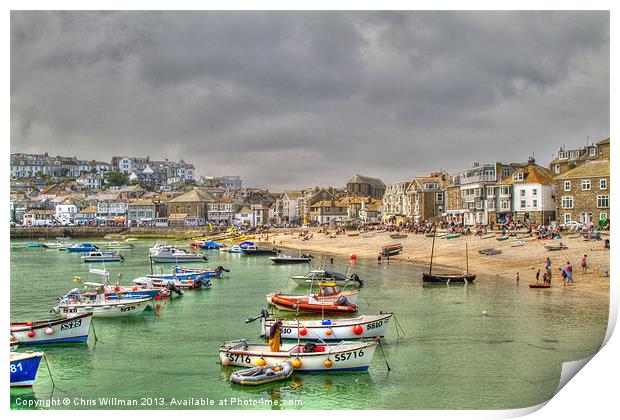 St Ives Harbour Print by Chris Willman